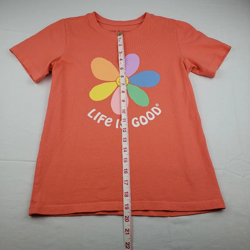 Life is Good coral flower XL girls short sleeve tshirt - Picture 4 of 9